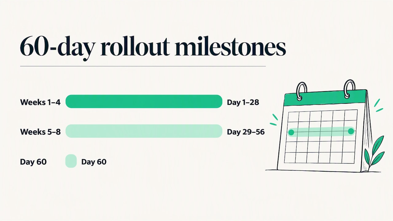 Timeline of the stated 60-day governance rollout