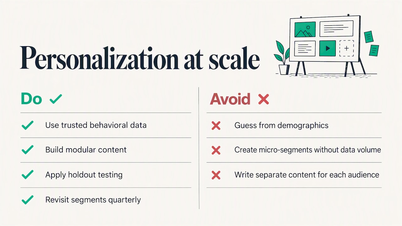 Personalizing content at scale without losing the plot, overview diagram