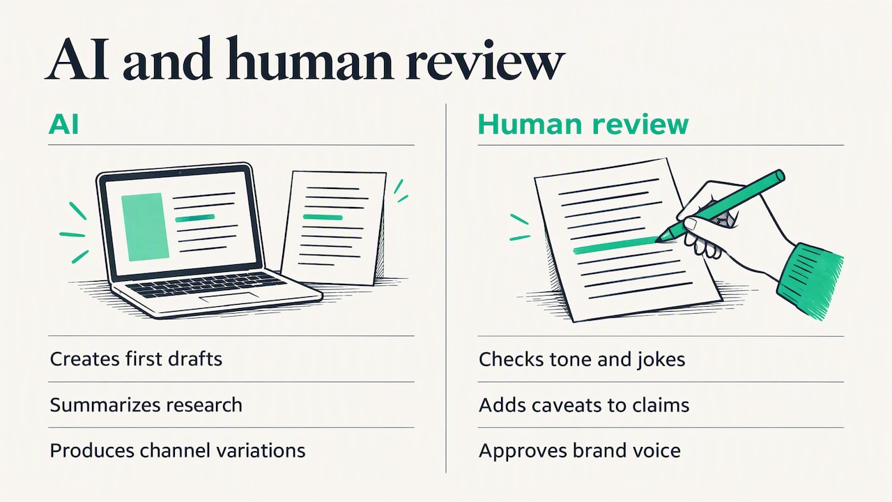 Why human oversight still matters in AI-driven content, overview diagram
