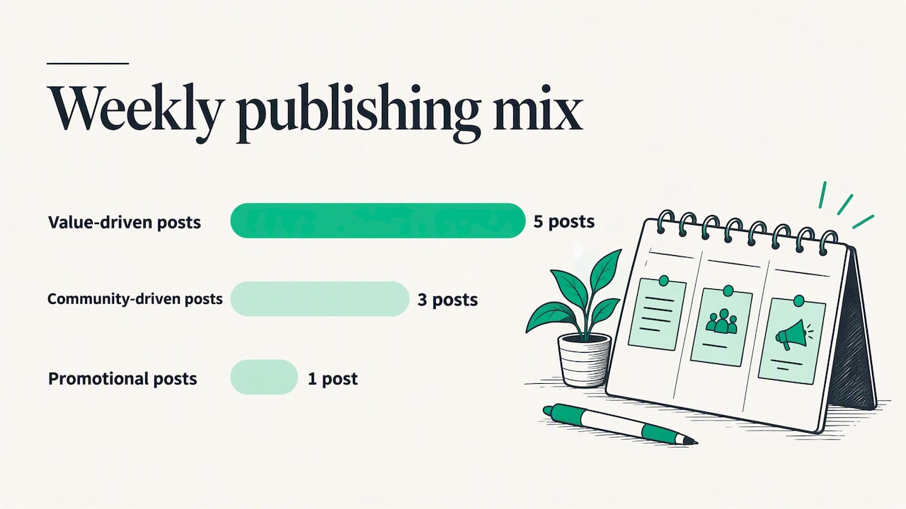 Five value, three community, one promotional post